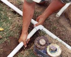 T joint installation for a new in-ground sprinkler installation in Sausalito